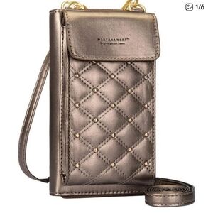 Montana West Metallic Quilted Crossbody Wallet